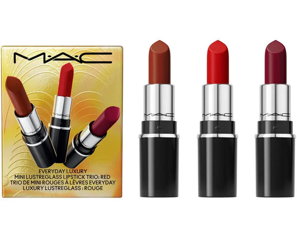 MAC Everyday Luxury Mini Lustreglass Lipstick Trio: Red