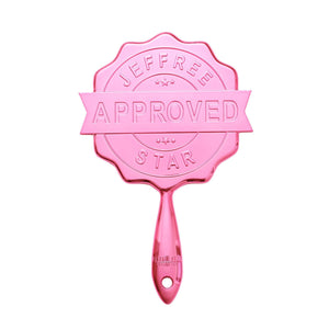 JEFFREE STAR HAND MIRRORS Baby Pink Chrome Approved